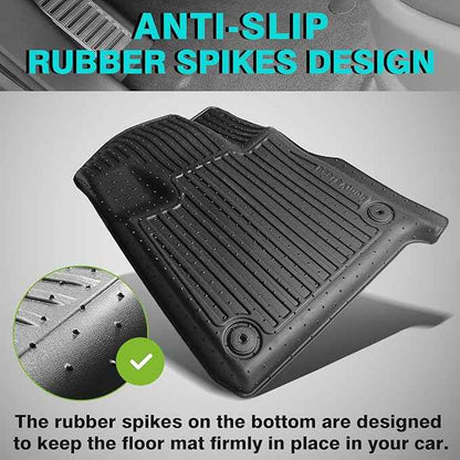 BestEvMod All Weather Floor Mats Compatible with Rivian R1T 2025 2026 Anti-Slip 3D Pattern TPE Heavy Duty Rubber Waterproof Non-Slip Floor Liner 1st & 2nd Rows Set Gen 2 Accessories (2025+ R1T)