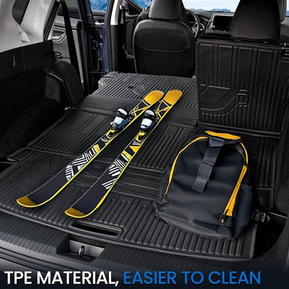 Cargo Mat Backrest Mats for Nissan Rogue 2021-2025 2026 (Not fit Sport), All Weather TPE Cargo Liner Trunk Mat Accessories (2021-2025 | Rogue |Cargo Mat with Backrest Mat)