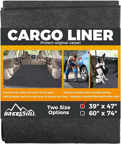 Cargo Liner Mat (39" x 47"), Dog Seat Cover, Trunk Liner, Absorbent, Waterproof, Protects Vehicle Interior, for SUVs, Trucks, Vans, and Cars