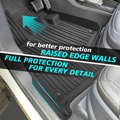 BestEvMod All Weather Floor Mats Compatible with Rivian R1S 2025 2026 Anti-Slip 3D Pattern TPE Heavy Duty Rubber Waterproof Non-Slip Floor Liner 1st & 2nd & 3rd Rows Set Gen 2 Accessories (2025+ R1S)