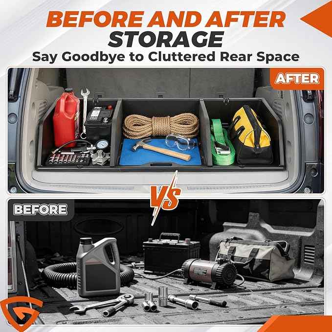GEARLAST 48 inch Truck Bed Cargo Box, Truck Bed Organizers and Storage,Truck Bed Storage System with Isolation Netting and Tarpaulin, Tailgate-slide Design for Effortless Loading/Unloading