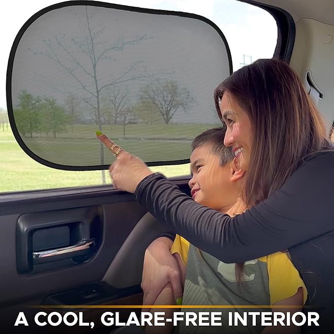 EcoNour Car Window Shades for Baby (4 Pack) | Protects Baby from Window Sun & Heat | Sun Shade Side Windows for Kids | Automotive Sun Protection from UV | Child Safety Accessories | XXXX-Small-20 x12