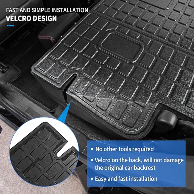 Bomely Cargo Mat Compatible with 2018-2024 Chevrolet Equinox & GMC Terrain Trunk Mat TPE All Weather Back Seat Cover Protector (Backrest Mats+Rear Trunk Mat)