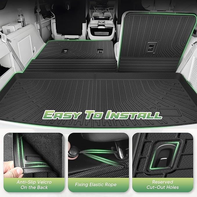 Cartist Floor Mats for Ford Expedition/Lincoln Navigator 7 Seats 2018-2024(Not for Max or L), All Weather Cargo Liner for Expedition Accessories, Heavy Duty Car Mats, Car Accessories