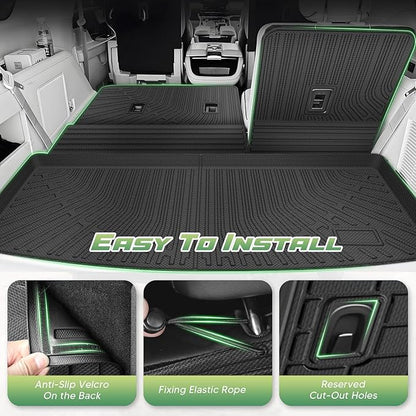 Cartist Floor Mats for Ford Expedition/Lincoln Navigator 7 Seats 2018-2024(Not for Max or L), All Weather Cargo Liner for Expedition Accessories, Heavy Duty Car Mats, Car Accessories