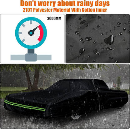 Waterproof Car Cover Compatible with Chevrolet Impala/Bel Air/Biscayne 1958-1970 2/4 Door Sedan/Couple/Hardtop 210T All Weather Classic Car Covers with Zipper Door for Snow Rain Protection