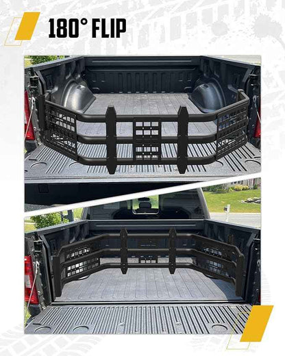Upgraded Truck Bed Extender Fit for Ford F-150 F150 2015-2026 & Toyota Tundra 2007-2026 & Nissan Titan 2016-2024 Aluminum Tailgate Extender, with Molle Panel and Flagpole Bracket