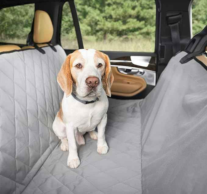 Plush Paws Products Premium Rear Car Seat Protector w/Hammock | Washable & Waterproof Back Seat Dog Cover for Car, Truck, & SUV | Nonslip, Tear Resistant Pet Seat Cover | X-Large Grey