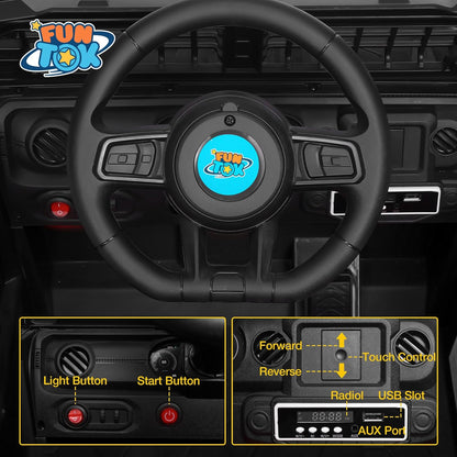 12V Ride On Truck for Kids, Electric Cars for Toddlers w/Remote Control, Soft Start, LED Lights, Horn, Radio, USB/AUX/MP3, Battery Powered Cars for Kids to Drive (Black)
