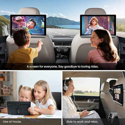 10.8inch Android Portable Car TV Headrest Monitor Tablet for Cars Back seat Support Phone Wireless mirroring Touchscreen with WiFi/Bluetooth/HDMI/USB/Video Player (CPAD-108-2)