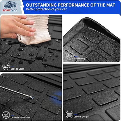Rongtaod Trunk Mat Compatible with 2021-2025 2026 Kia Sorento 6&7 Seats Cargo Mat Cargo Liner Trunk Liner Back Seat Cover Kick Mat 2024 Sorento Accessories (Trunk Mat+2nd&3rd Row Backrest Mats)