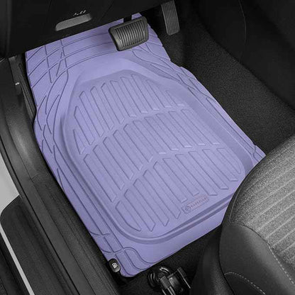 CARBELLA Rubber 4-Piece Purple Car Floor Mats - Universal Trim To Fit All Weather Purple Car Accessories - Girl Car Accessories for Women & Cute Car Mats for Women Lavender Girly Car Decor Truck & SUV