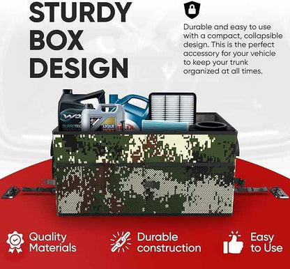 FORTEM Trunk Organizer For SUV Car Trunk Organizer, Foldable Storage, Car Accessories for Women Men, Collapsible Bag, Perfect Christmas Gifts, 600D Oxford, Non Slip Bottom, Straps, Soft Cover (50L)