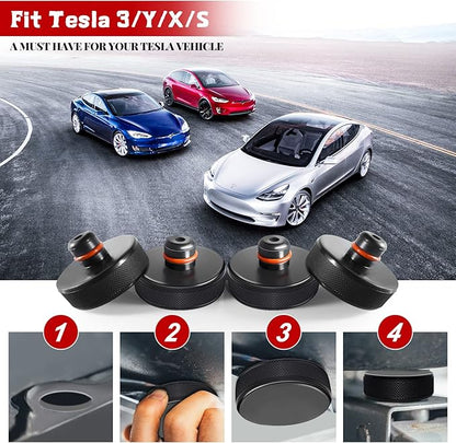 Chirano Lifting Jack Pad for Tesla Model 3/S/X/Y/Y Juniper, 4 Pucks with Storage Case, Accessories for Tesla Vehicles 2013 to 2026