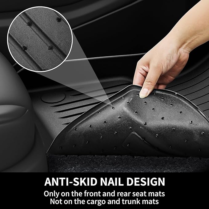 OEDRO Tesla Model Y Juniper Floor Mats 2025 2026 Custom Fit All-Weather TPE Model Y Juniper Back Seat Protector, Cargo Liner, Trunk & Interior Model Y Accessories