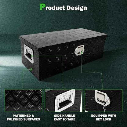 SCITOO 30 Inch Aluminum Diamond Plate Truck Bed Tool Box,Heavy Duty Crossover Storage for Most Full Size Pickups,Lockable Weatherproof Chest,Fits 30" Truck Beds,Easy Access to Load and Unload