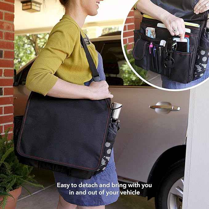 Lusso Gear Car Organizer for Front Seat or Car Seat, Ultra-Durable, One-Size-Fits-All Car Storage Organizers, Easily Keeps Supplies Secure & Upright, Premium Car Seat Organizer for Kids & Adults (Red)