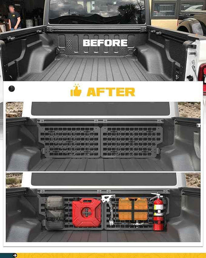 Front Bed MOLLE Panel Fit for 5 Feet Jeep Gladiator 2019-2026 Truck Storage Organizer System