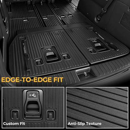 Floor Mats for Kia Carnival 2022-2026 Gas, Full Coverage All Weather Floor Mat Trunk Cargo Liner with Backrest Protectors & Door Sill Guards Accessories, Full Coverage Set (Fit 8 Sests)