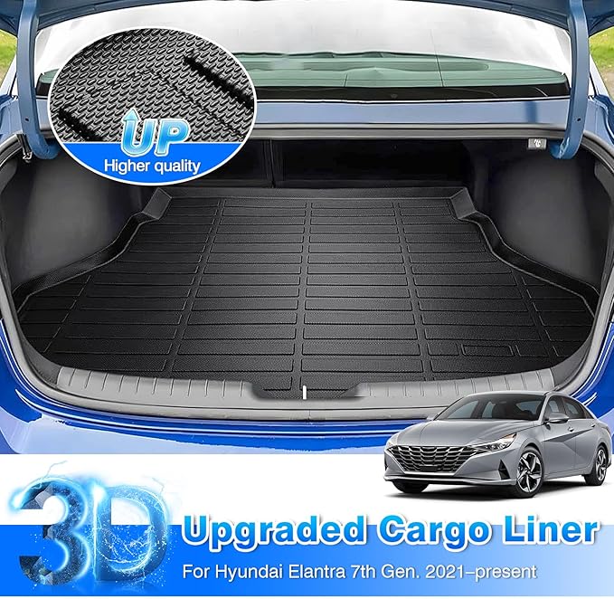 Cartist Floor Mats and Cargo Liner Fit for Elantra & Elantra N (Not for Hybrird) 2021-2025 2026 All Weather Floor Mat for Elantra Accessories Heavy Duty Carpet Protection