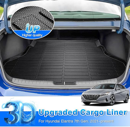 Cartist Floor Mats and Cargo Liner Fit for Elantra & Elantra N (Not for Hybrird) 2021-2025 2026 All Weather Floor Mat for Elantra Accessories Heavy Duty Carpet Protection