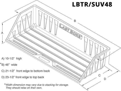 Truck/SUV 48” Cargo Box Organizer, Slides onto Tailgate for Easy Access to Load and Unload, Stays Stationary, Stores and Protects Your Cargo and Vehicle