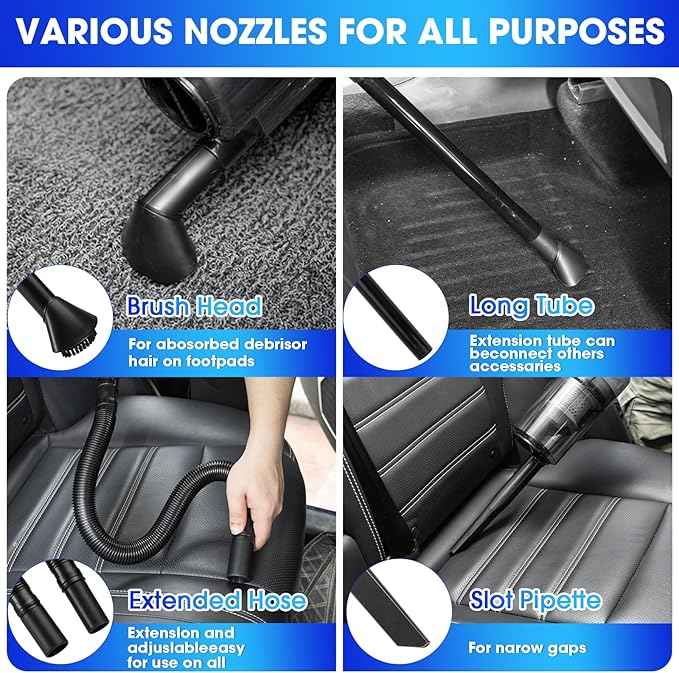 Viewsun Car Cleaning Kit, 17PCS Car Interior Detailing Kit with Gray High Power Handheld Vacuum, Detailing Brush Set, Windshield Cleaner, Cleaning Gel, Complete Auto Accessories for Men, Women