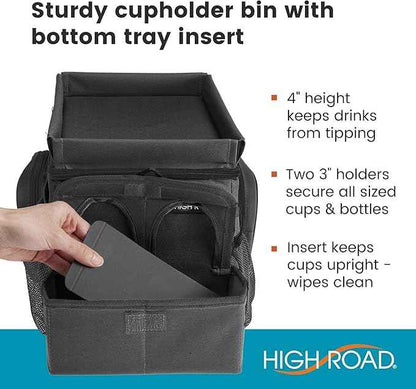 High Road CarHop Backseat Organizer for Kids and Passenger Seat Organizer for Adults - Car Seat Cooler with Cup Holders and Convertible Tray Lid
