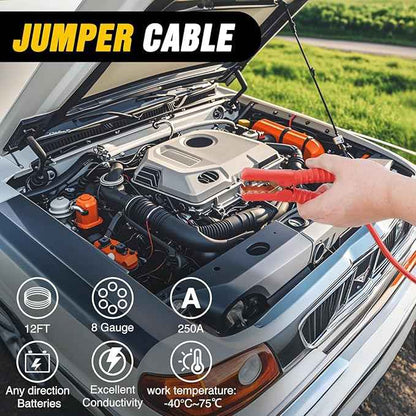 Nilight Car Emergency Kit with Jumper Cable Air Compressor Tire Repair Essential Tools First Aid Alligator Connector Electrical Kit for Travel Camping Outdoor Cars Truck SUV RV