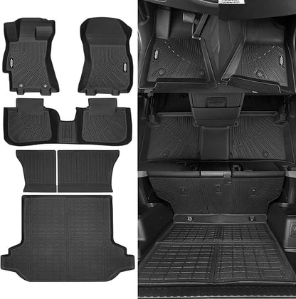 Custom Fit Floor Mats for 2010-2014 Subaru Outback, All Weather TPE Floor Liners with Trunk Mat & Backrest Protectors, Odorless Full Set Interior Accessories