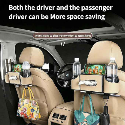 4-in-1 car organizer back seat, Multi-Pocket backseat car cup holder, Universal back seat cup holders for cars, car organization, for Travel & Daily Use (METER)