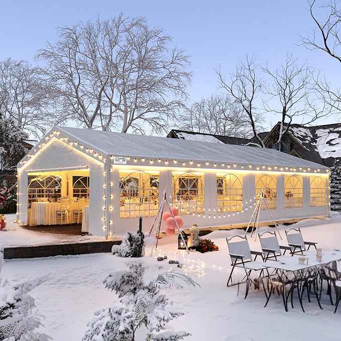 Quictent 20x40ft Party Tent Heavy Duty Outdoor Canopy Tent Carport Wedding Event Shelter BBQ Wedding Tents for Parties with Storage Bags(Church)