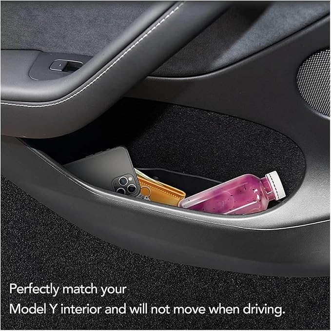 4Pcs Car Door Side Storage Box Compatible for Tesla Model 3 Model Y 2022 Interior Door Handle Organizer TrayCompatible for Tesla Model Y 2023 Accessories (Color : 4pcs Model 3)