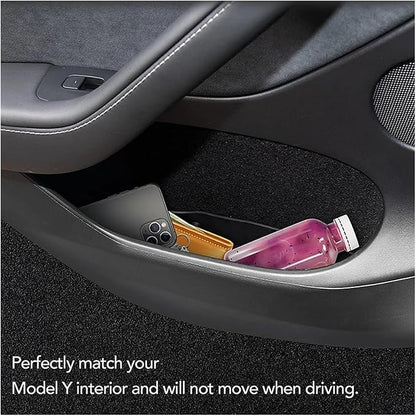 4Pcs Car Door Side Storage Box Compatible for Tesla Model 3 Model Y 2022 Interior Door Handle Organizer TrayCompatible for Tesla Model Y 2023 Accessories (Color : 4pcs Model 3)