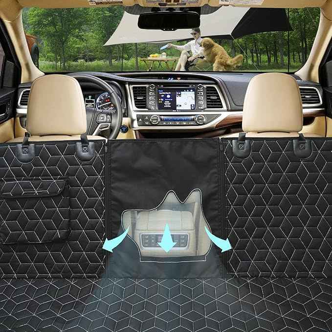 Dog Seat Covers for SUV Back Seat,100% Waterproof Dog Hammock for Car, 600D Heavy Durable Backseat Cover for Dogs in Car, Back Seat Cover for Midsize SUV Highlander/Pilot/Outback/Explorer/Cherokee