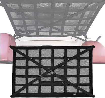 Overhead Car Organizer, Compatible with Jeep Gladiator Sport/Rubicon 2020-2025 Car Roof Storage Net Universal Car Ceiling Storage for Camping Storage Bag,Black-Medium