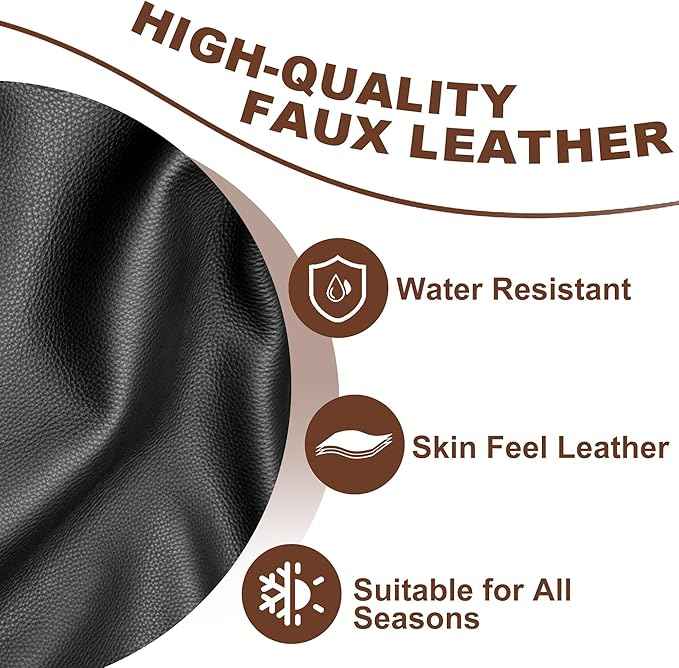 YORKNEIC Front Set Seat Covers Fit for Ford Flex 2011-2019: Faux Leather Car Seat Covers - Waterproof Car Seat Protector(Black)
