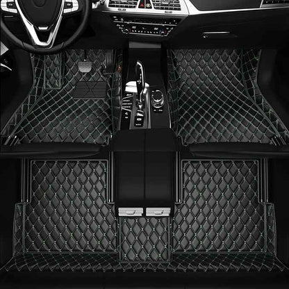 Customized Personalized car Floor MATS Luxury Full-Body car Floor mats are Suitable for 99% of Vehicle Models (Pickup Trucks/SUVs/sedans) and Offer Personalized Text Customization (Black Green)