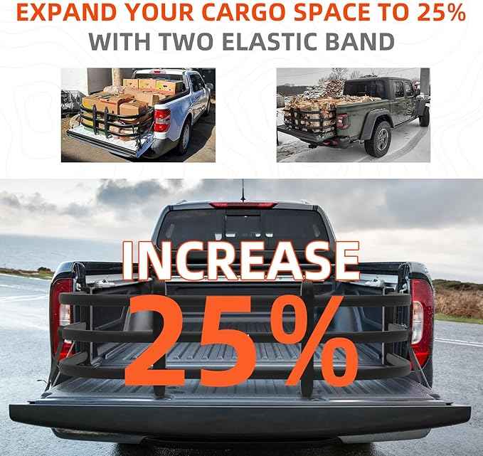 Truck Bed Extender, Aluminum Tailgate Extender 53"-62" Fit for Ford F150 Heavy Duty, Ram1500/2500/3500, Silverado 1500 2500 HD, Sierra, Tundra, Titan Pickup Truck Adjustable Tailgate Extension