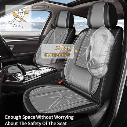 Car Seat Covers Front Seat Fit for Nissan Altima 2010-2024 2025 2026 : 5 Seat Auto Interior Accessories, Waterproof Faux Leather Vehical Car Seat Cushions Cover（Black&Grey