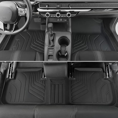 Floor Mats for Honda Civic Sedan 2022-2026/Acura Integra 2023-2026, All Weather Floor Mats Trunk Cargo Liner and Door Sill Guards Accessories, Full Coverage Set (Gas Only, Not fit Manual)