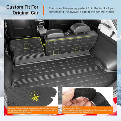 powoq Floor Mat Compatible with 2018-2023 Subaru Crosstrek Impreza Cargo Mat Floor Liner TPE Back Seat Protector Trunk Cargo Liner Replacement for 2018-2023 Subaru Crosstrek Accessories