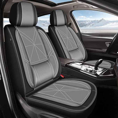 Car Seat Covers Full Set Fit for Chevy Colorado 2015-2024 2025 2026: 5 Seat Auto Interior Accessories, Waterproof Faux Leather Vehical Car Seat Cushions Cover Black&Grey