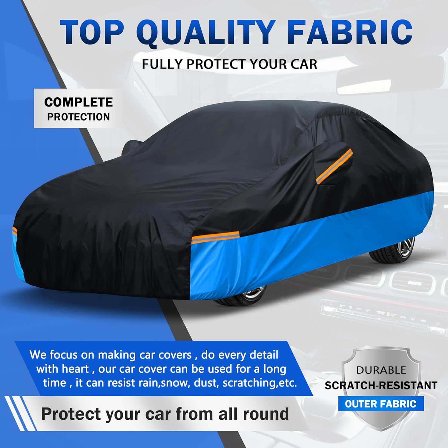 Car Cover Waterproof All Weather Outdoor Windproof Dustproof UV Protection Fit SUV - AutoBay