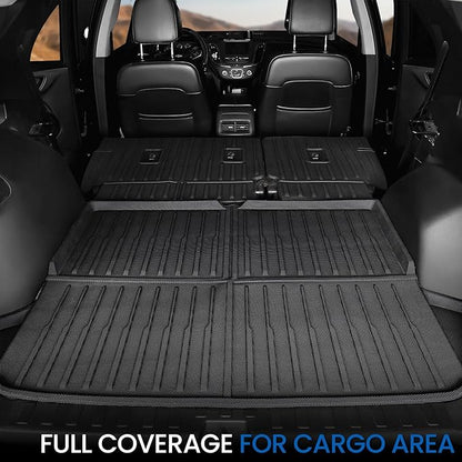 Floor Mats & Cargo Mat & Backrest Mat for 2018-2024 Chevy Equinox/GMC Terrain, All Weather TPE Car Floor Liners Trunk Mat Accessories for Chevrolet Equinox