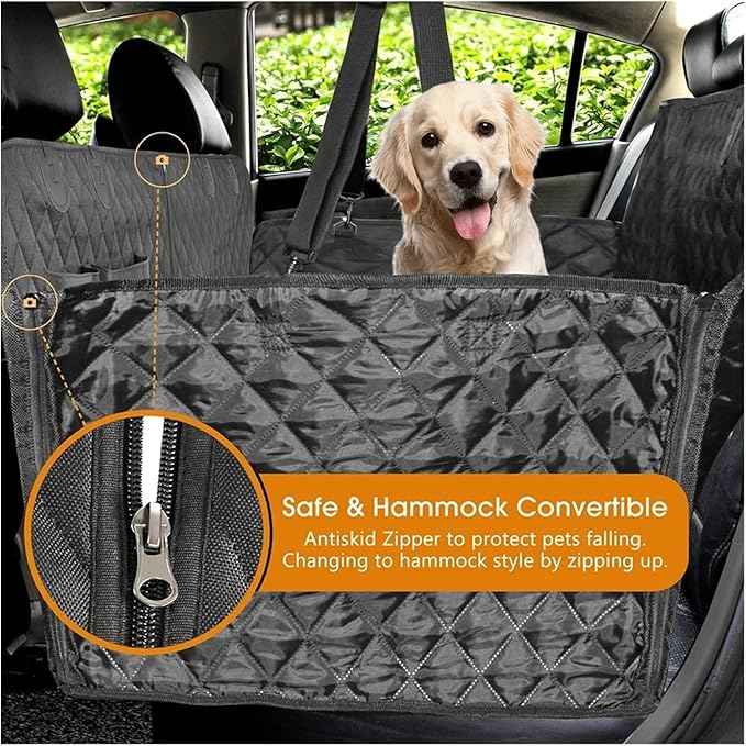 Dog Car Seat Cover Waterproof Dog Car Accessories Pet Dog Carrier Car Hammock Cushion Protector Travel Rear Back Seat Mat(Standard (152x143cm))