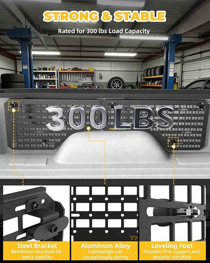 Aluminum Side Bed MOLLE Panel Fit for 2014–2018 Chevy Silverado 5.8FT, Easy No-Drill Install, Heavy-Duty Truck Bed Organizer Rack System for Tools Gear Accessories