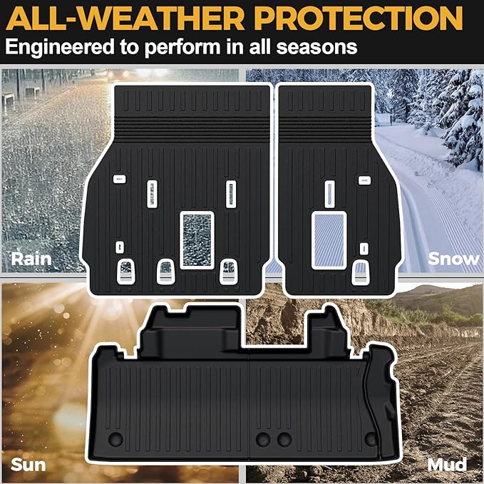 Cargo Mat for 2021-2025 Toyota Sienna, Full Coverage All Weather TPE Trunk Mat Cargo Liner for Sienna Accessories (Not for 25 Platinum Edition)