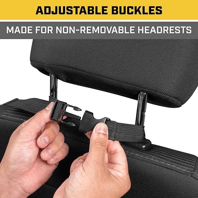 CAT® Car Seat Organizer for Cars Trucks SUVs, Removable Portable On-The-Go, Securely Attaches to Front or Rear Seats, Adjustable Straps, Car Accessories Compact Caddy for Travel Driving - Black