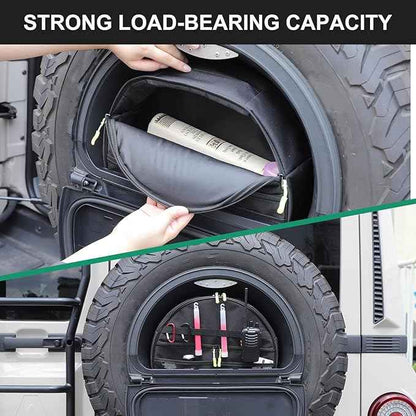 Spare Tire Storage Bag Compatible with INEOS Grenadier 2020-2025 Spare Tire Storage Slot Interior Organizer Bag Multi-Function Off-Road Outdoor Camping Cargo Storage Bag (Black)